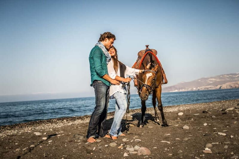 Santorini: Horseback Riding on the Black Sandy Eros Beach - Riding to Eros Beach