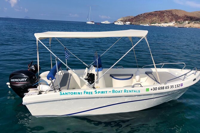 Santorini: License Free - Boat Rental "AELIA" - Included Amenities and Equipment