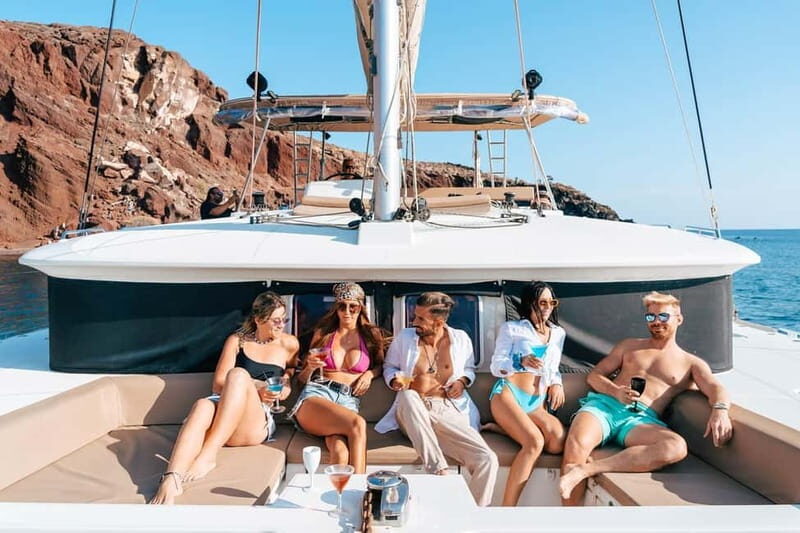 Santorini: Luxury Catamaran Cruise with Lunch, BBQ & Drinks - The Crew and Guides