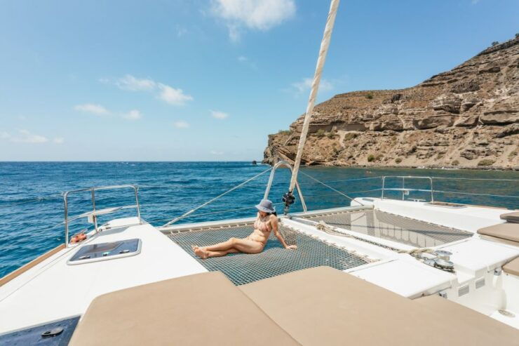 Santorini: Luxury Catamaran Day Trip With Meal and Open Bar - Booking Details