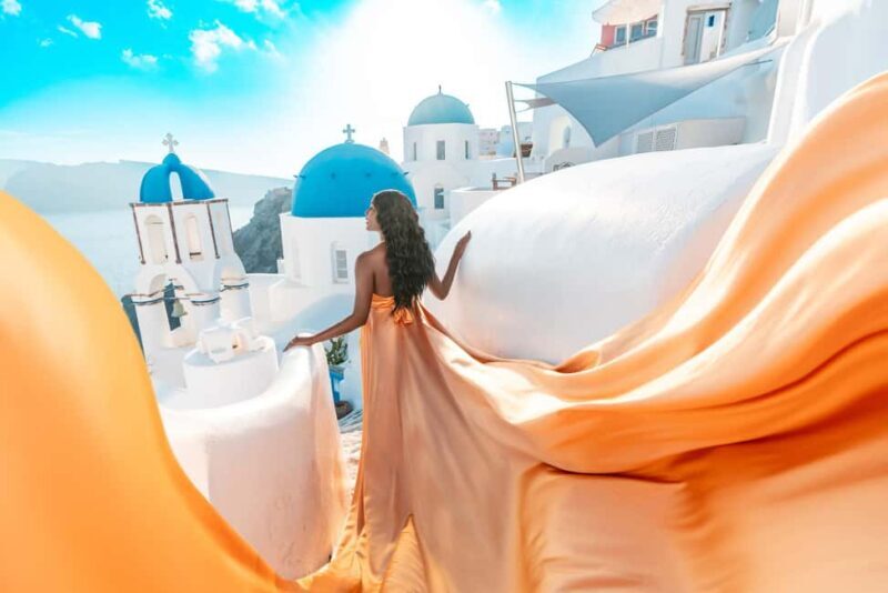 Santorini: Oia Flying Dress Photoshoot by SokoLOVE - Good To Know