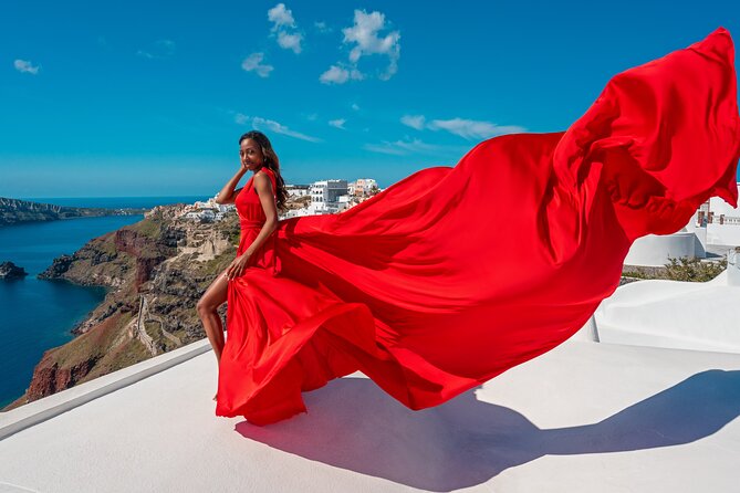 Santorini Oia: Private Flying Dress Photoshoot - Cancellation Policy Details