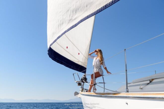 Santorini: Private 5-Hour Sunset Sailing Tour With Dinner - Pickup and Departure