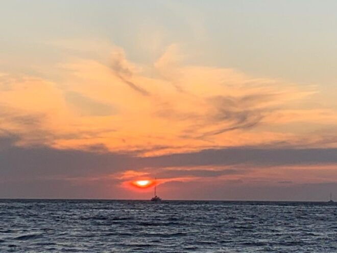 Santorini: Private 5-Hour Sunset Sailing Tour With Dinner - Stops and Sightseeing