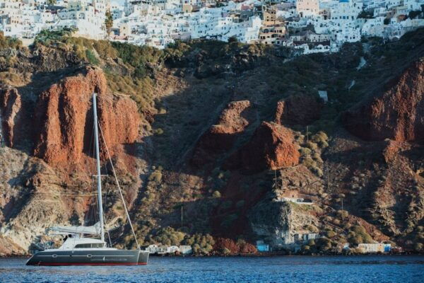 Santorini: Private Catamaran Cruise With BBQ Meal and Drinks - The Sum Up