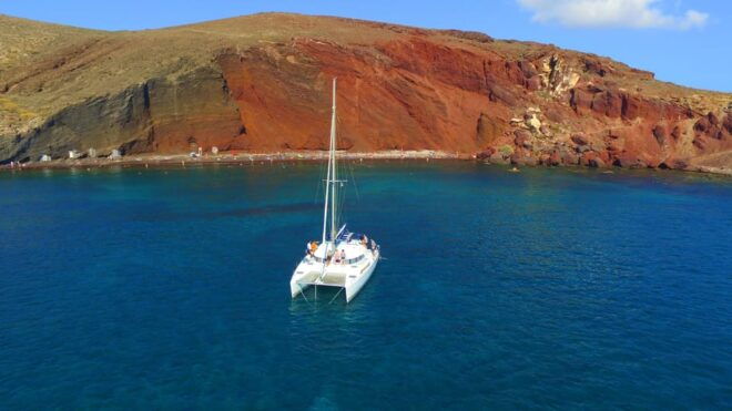 Santorini: Private Catamaran Cruise With Food & Drinks - Onboard Meal and Beverages