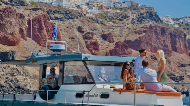 Santorini: Private Diamond 36 Motor Yacht Caldera Cruise - The Sum Up