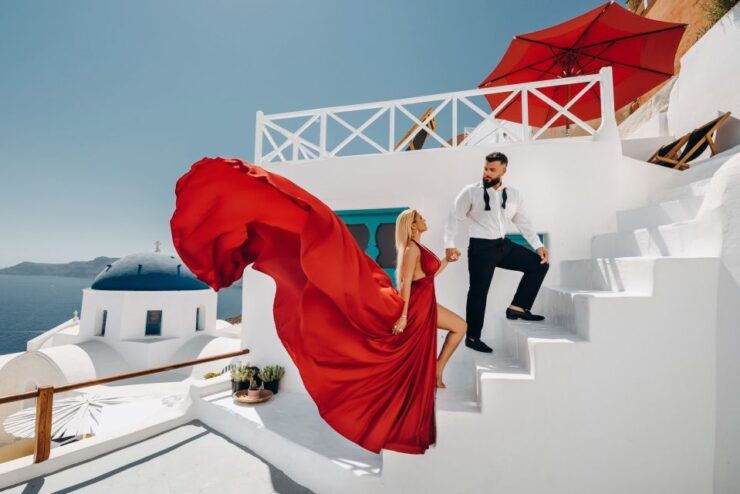 Santorini: Private Flying Dress Photoshoot Experience - Experience Itinerary
