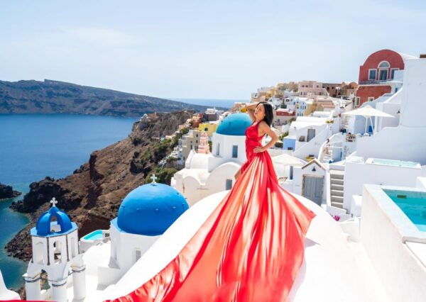 Santorini: Private Flying Dress Photoshoot in Santorini - The Sum Up