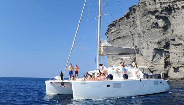 Santorini: Private Luxury Catamaran Cruise With Greek Meal - Frequently Asked Questions