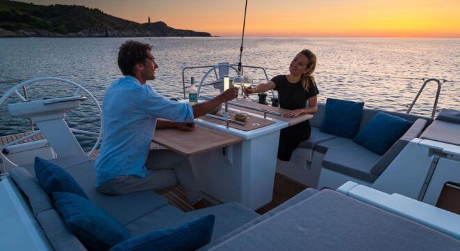 Santorini: Private Sailing Cruise With Meal & Swim Stops - Lunch and Bar Options