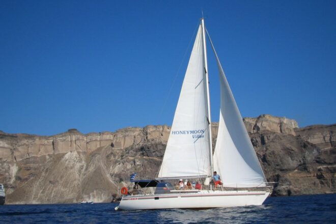 Santorini: Private Sailing Yacht Cruise With Meal & Swimming - Full Description