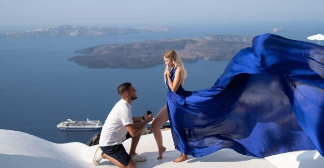 Santorini: Proposal Photoshoot L Private Entry to Blue Dome - Experience Highlights