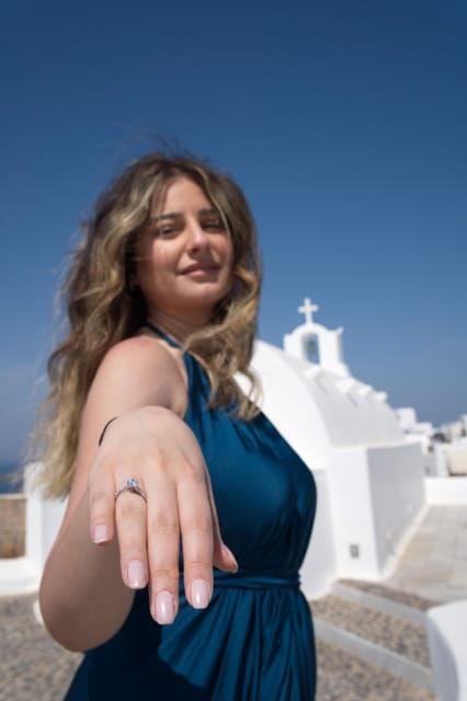 Santorini: Proposal Photoshoot L Private Entry to Blue Dome - Location Options