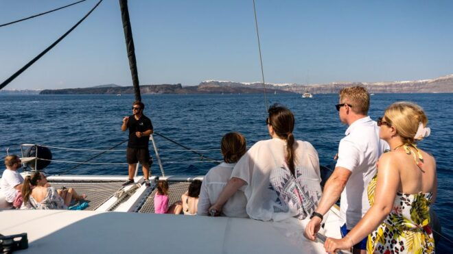Santorini: Sailing Catamaran Yacht Cruise With Food & Drinks - Customer Reviews