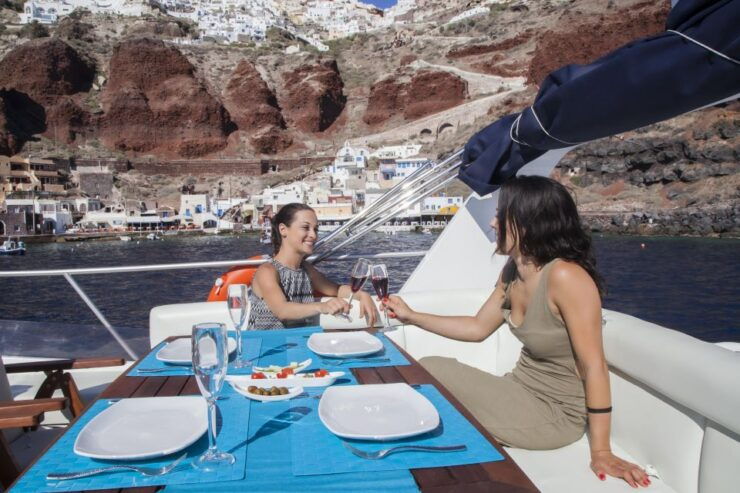 Santorini: Semi Private Boat Tour With Food and Wine - Booking Information