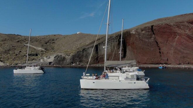 Santorini: Sunset Cruise With Greek Dinner and Transfer - Full Description