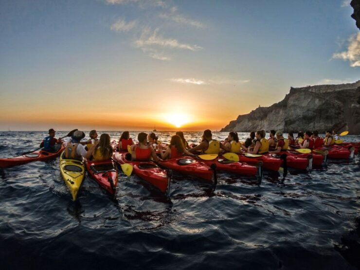 Santorini: Sunset Sea Kayak With Light Dinner - Free Cancellation and Duration