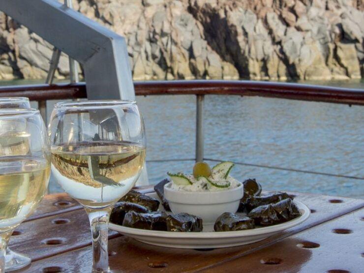 Santorini: Traditional Wooden Boat Tour With Meal and Wine - Tour Highlights