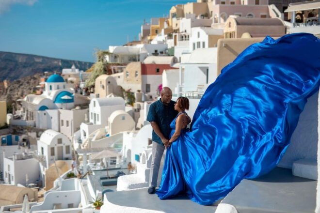 Santorini: Unique Flying Dress Photoshoot With Drone! - Inclusions