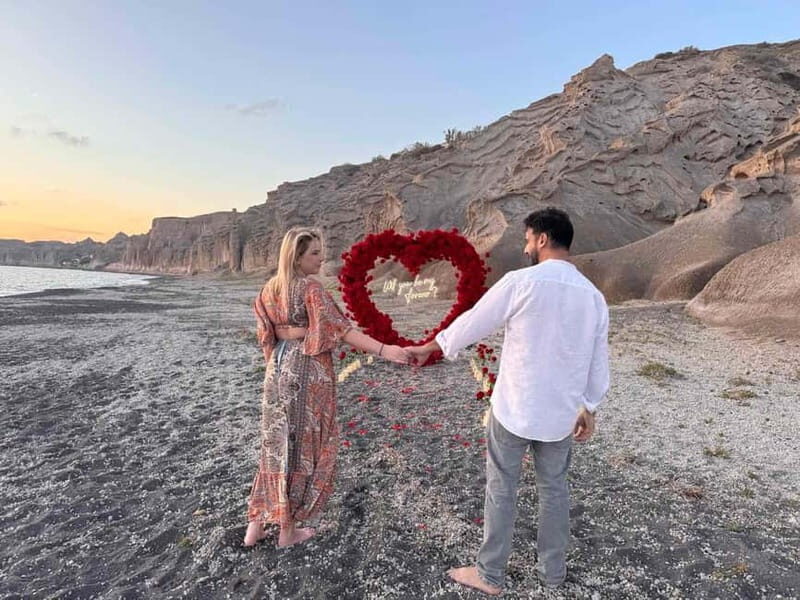 Santorini: Vlychada Beach Wedding Proposal with Heart Arch - Good To Know