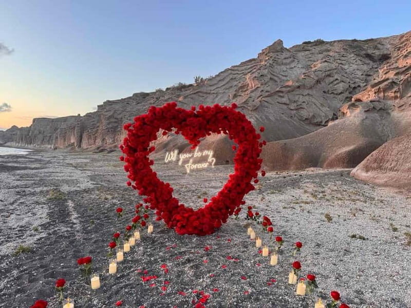 Santorini: Vlychada Beach Wedding Proposal with Heart Arch - An In-Depth Look at the Proposal Experience