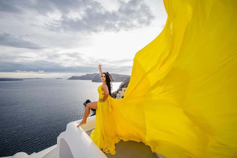 Santorini:Flying Dress shoot with Professional photographer - The Sum Up