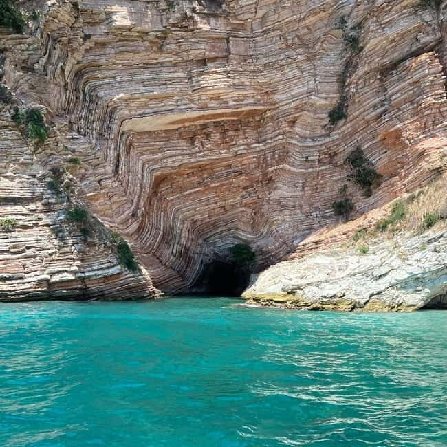 Sarande:Tour Boat Pegeon Cave, Manastir, Pulebardha, Ksamil - Exploring the Coast of Sarande