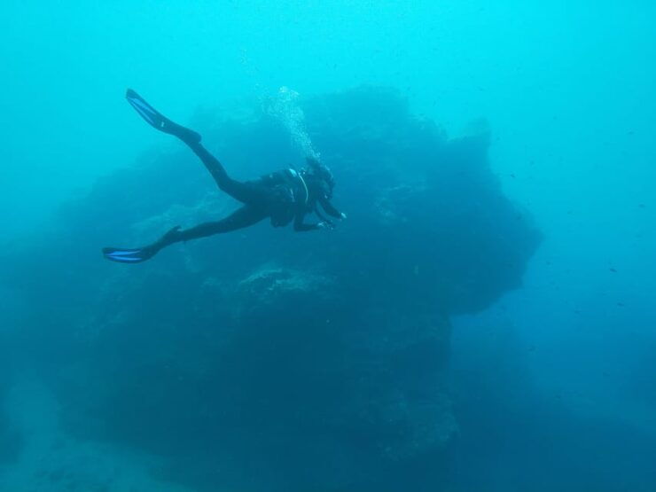 Scuba Diving in the Volcanic Caldera/shorelines of Santorini - Unique Features of the Caldera