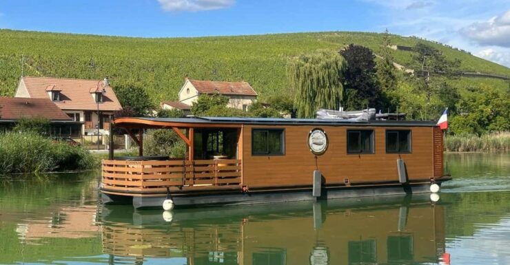 Semi Private Solar Boat Cruise in Champagne - Unique Solar House Boat