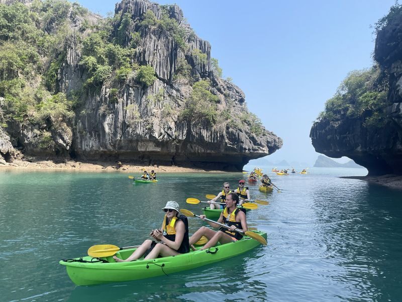 Serenity Premium Day Cruise: Lan Ha Bay & Cat Ba - Van Boi and Ba Trai Dao: beach time with a caveat