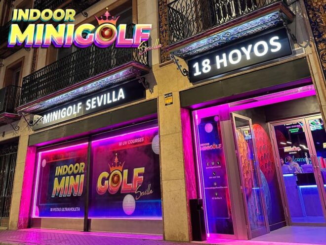 Seville: Indoor UV 15 Hole Minigolf Experience - UV Minigolf Equipment Included