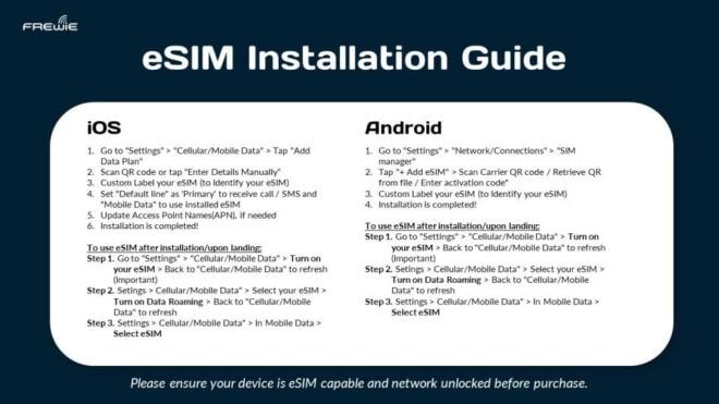 Seville (Spain) Data Esim : 0.5gb to 2gb/Daily - 30 Days - Important Reminders