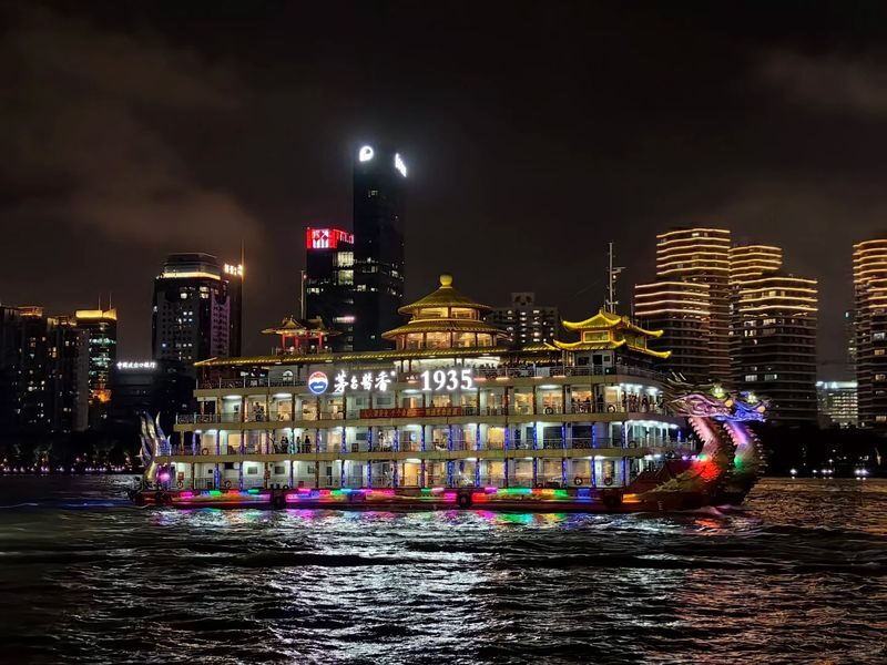 Shanghai Huangpu River Night Cruise Ticket + Buffet Meal - Dinner begins while the boat is still docked