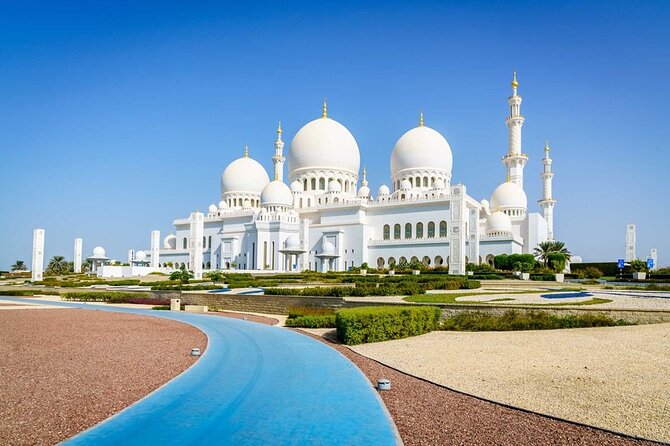 Sheikh Zayed Grand Mosque With Ferrari World From Dubai - Architectural Beauty of Sheikh Zayed Grand Mosque