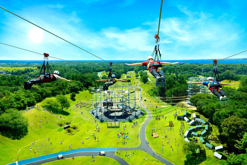 Shima Green Adventure Field Pass - The zip line, Drone Garden, and Laser Battle cost extra