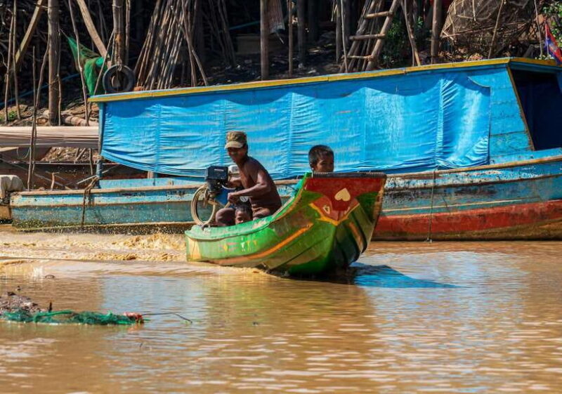Siem Reap Floating Village Kampong Phluk Sunset with Boat - The Sum Up