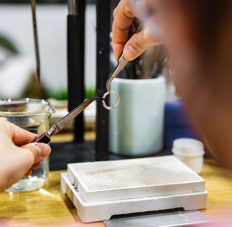 Silver Ring Making Workshop by Few Gram Studio in Orchard Gateway - Finishing touches, stamps, and photos