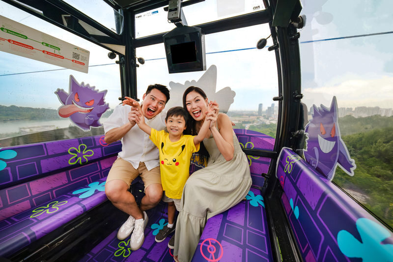 Singapore Cable Car SkyPass - Daylight views, evening lights, and Pokémon cabins