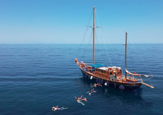 Skiathos: Wooden Sailboat Full- or Half-Day Trip With Meal - Onboard Amenities and Services
