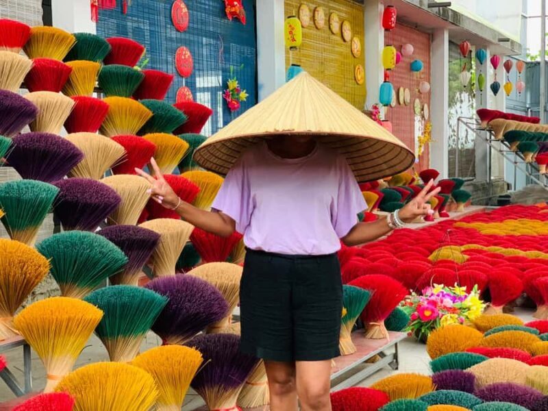 Small group: Incense, Conical Hat &Ha Thai Village - The Hanoi Train Street Experience