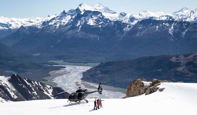 Snow Landing from Glenorchy - At a glance: Glenorchy, the Humboldt range, and a snow landing
