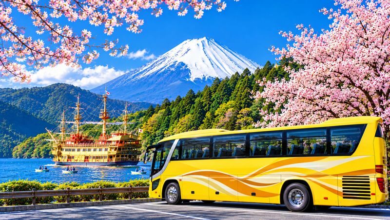 Spacious luxury bus: Mt.Fuji 5th.St & Gotemba&Hakone Trip fromTokyo - The day at a glance