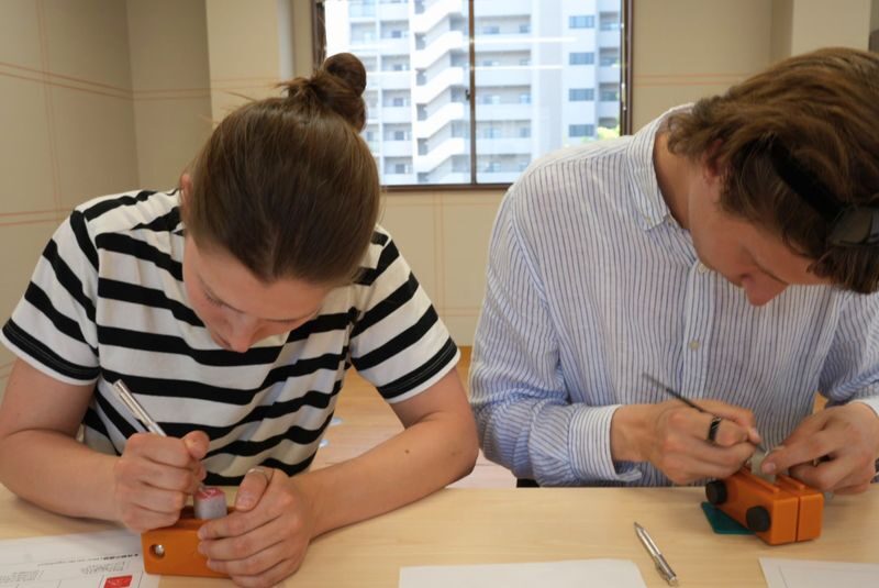 Stamp Making Experience in Osaka - Red Ink and the Finished Impression