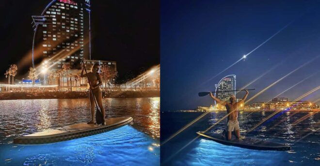 Stand up Paddle With Professional Lights in Barcelona - Equipment and Services