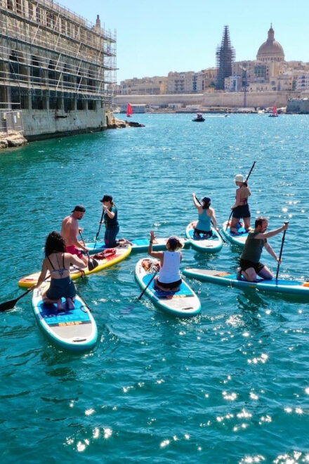 Stand Up Paddleboard Yoga Class Valetta - Class Activities