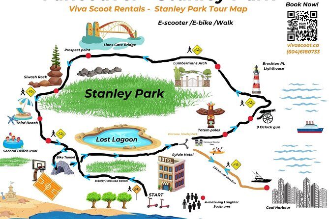 Stanley Park Seawall E-scooter Rental with Self Guided map - FAQs