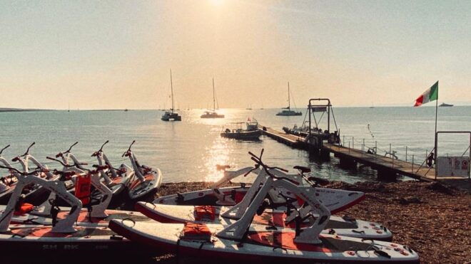 Stintino: Sunrise Excursion on a Water Bike in La Pelosa - Equipment and Accessories