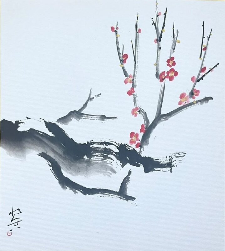 Sumi-e (Ink Painting) Experience in green tea shop, Tsukiji, Tokyo - The tea is a small but welcome part of the hour