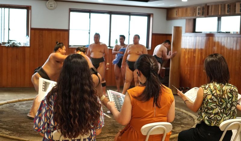 Sumo Stable Intimate Morning Practice with Expert Guide & Lunch - At the stable, sumo is a daily discipline